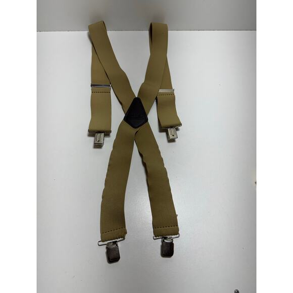 Hold Up Suspenders Men’s Tan Beige Silver Adjustable String Clips 1.5”X2” USA - Picture 5 of 5